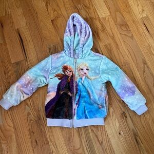Frozen Elsa and Ana Fleece Zip Up Hoodie Jacket